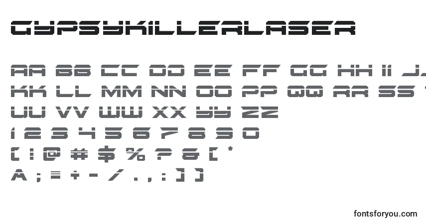 Schriftart Gypsykillerlaser (128791) – Alphabet, Zahlen, spezielle Symbole