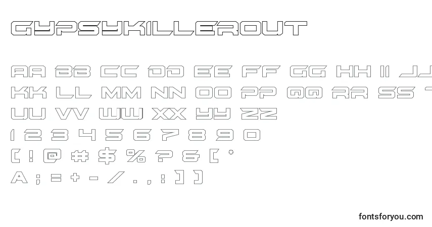 Gypsykillerout (128794)フォント–アルファベット、数字、特殊文字