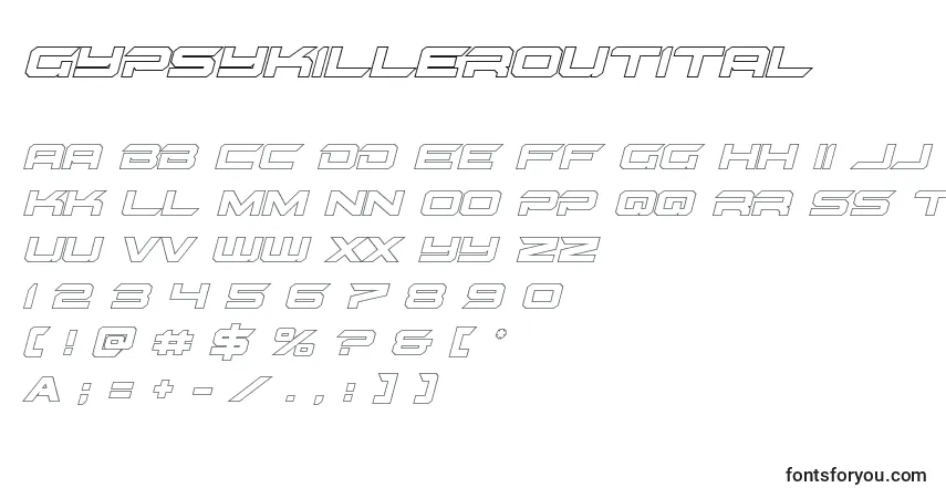 Шрифт Gypsykilleroutital (128795) – алфавит, цифры, специальные символы