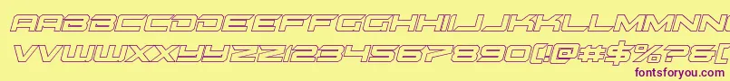 gypsykilleroutital-Schriftart – Violette Schriften auf gelbem Hintergrund