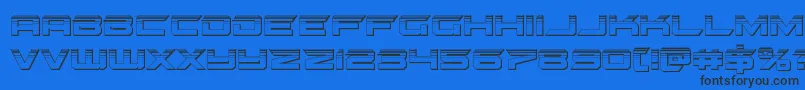 フォントgypsykillerplat – 黒い文字の青い背景