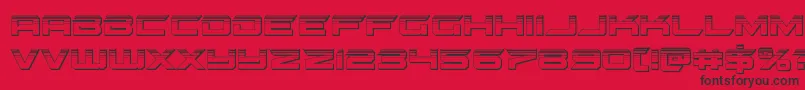 gypsykillerplat-Schriftart – Schwarze Schriften auf rotem Hintergrund