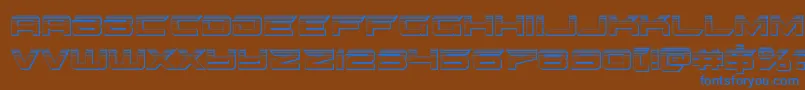 gypsykillerplat-fontti – siniset fontit ruskealla taustalla