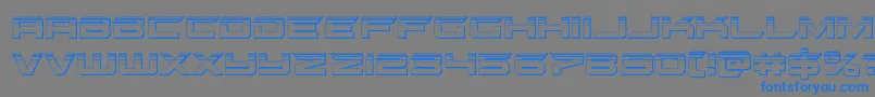 gypsykillerplat-fontti – siniset fontit harmaalla taustalla