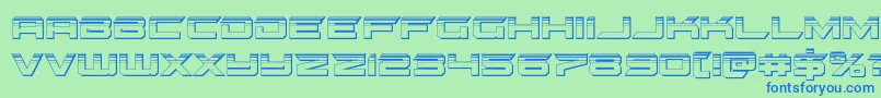 gypsykillerplat-fontti – siniset fontit vihreällä taustalla