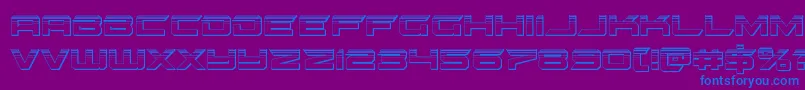 フォントgypsykillerplat – 紫色の背景に青い文字