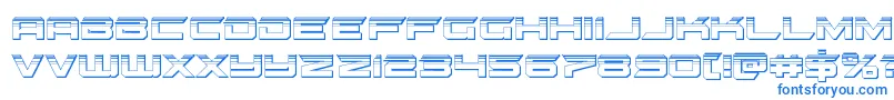 gypsykillerplat-fontti – siniset fontit valkoisella taustalla