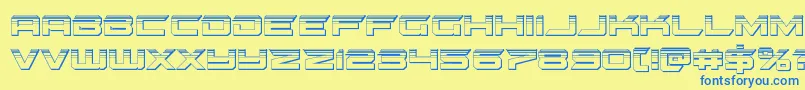 gypsykillerplat-fontti – siniset fontit keltaisella taustalla
