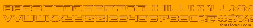 フォントgypsykillerplat – オレンジの背景に茶色のフォント