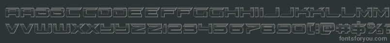 gypsykillerplat-fontti – harmaat kirjasimet mustalla taustalla