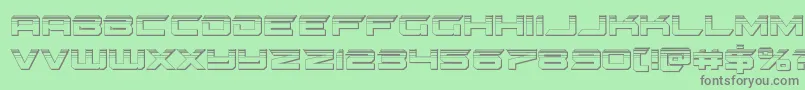 フォントgypsykillerplat – 緑の背景に灰色の文字
