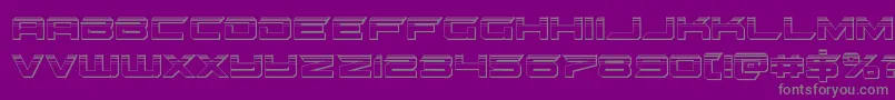 gypsykillerplat-fontti – harmaat kirjasimet violetilla taustalla