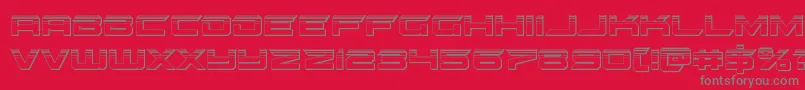 gypsykillerplat-fontti – harmaat kirjasimet punaisella taustalla