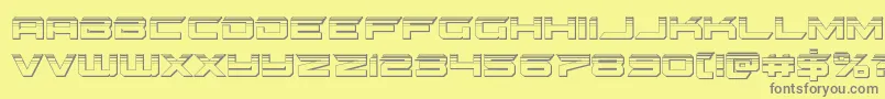 フォントgypsykillerplat – 黄色の背景に灰色の文字