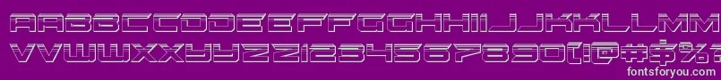 フォントgypsykillerplat – 紫の背景に緑のフォント