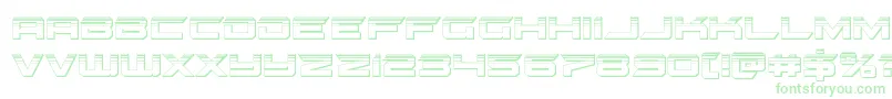 フォントgypsykillerplat – 白い背景に緑のフォント