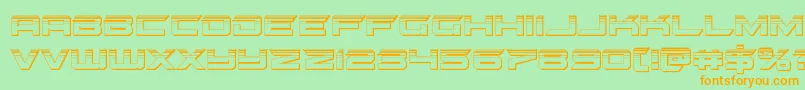 gypsykillerplat-fontti – oranssit fontit vihreällä taustalla