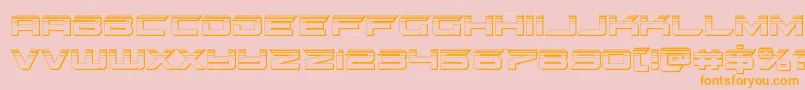 gypsykillerplat-Schriftart – Orangefarbene Schriften auf rosa Hintergrund