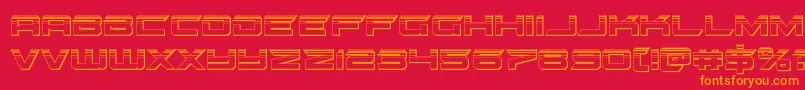 Шрифт gypsykillerplat – оранжевые шрифты на красном фоне