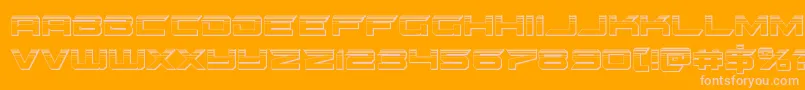 フォントgypsykillerplat – オレンジの背景にピンクのフォント