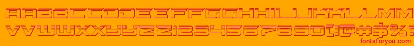 gypsykillerplat-Schriftart – Rote Schriften auf orangefarbenem Hintergrund