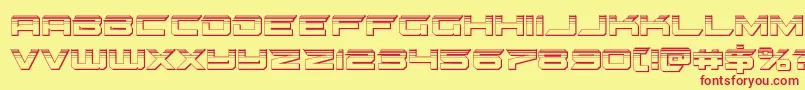 gypsykillerplat-Schriftart – Rote Schriften auf gelbem Hintergrund