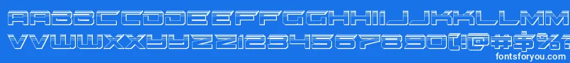 フォントgypsykillerplat – 青い背景に白い文字