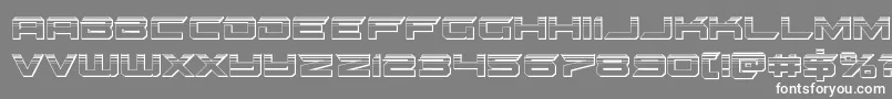 gypsykillerplat-Schriftart – Weiße Schriften auf grauem Hintergrund