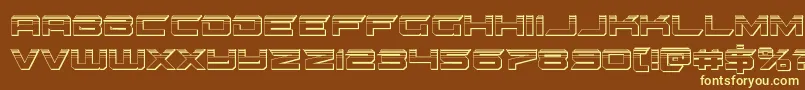 gypsykillerplat-fontti – keltaiset fontit ruskealla taustalla