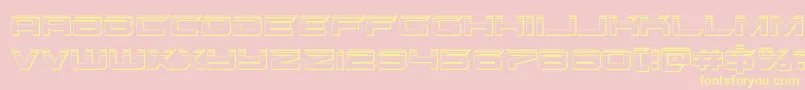 gypsykillerplat-Schriftart – Gelbe Schriften auf rosa Hintergrund