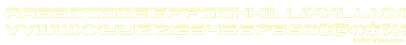gypsykillerplat-Schriftart – Gelbe Schriften auf weißem Hintergrund