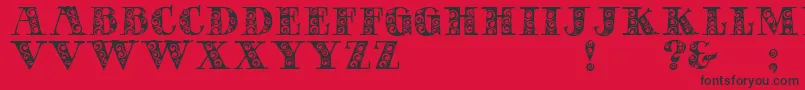 GypsyRose Font – Black Fonts on Red Background