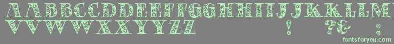 フォントGypsyRose – 灰色の背景に緑のフォント