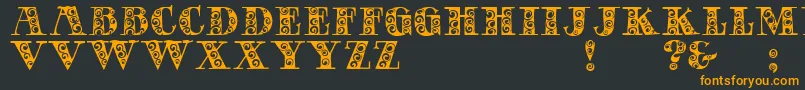 フォントGypsyRose – 黒い背景にオレンジの文字