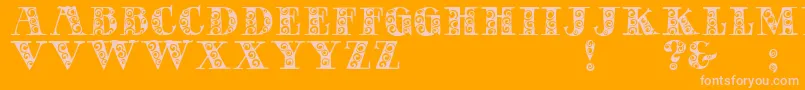 GypsyRose-Schriftart – Rosa Schriften auf orangefarbenem Hintergrund