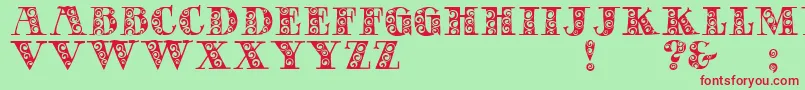 GypsyRose Font – Red Fonts on Green Background