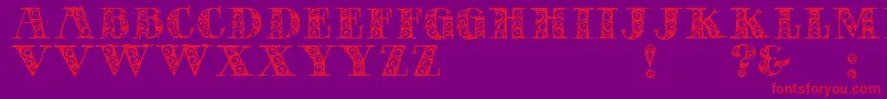 GypsyRose Font – Red Fonts on Purple Background