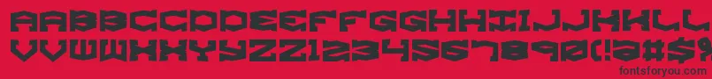 フォントgyroresh – 赤い背景に黒い文字