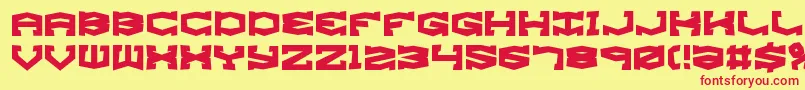 フォントgyroresh – 赤い文字の黄色い背景