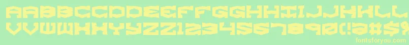 Fonte gyroresh – fontes amarelas em um fundo verde