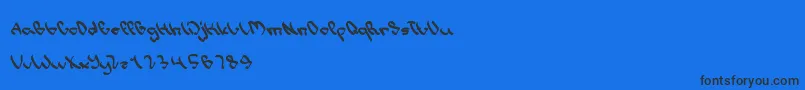 WriteALetter Font – Black Fonts on Blue Background