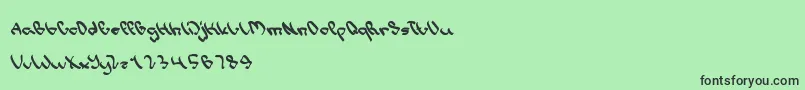 フォントWriteALetter – 緑の背景に黒い文字