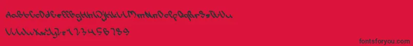 Шрифт WriteALetter – чёрные шрифты на красном фоне