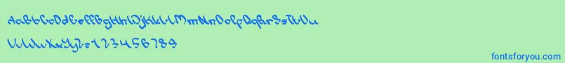 Шрифт WriteALetter – синие шрифты на зелёном фоне