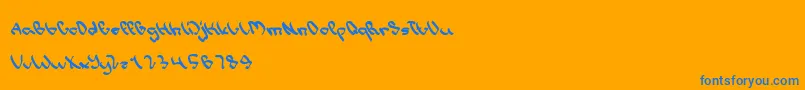 WriteALetter Font – Blue Fonts on Orange Background