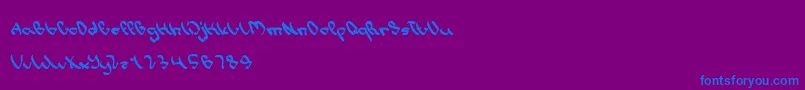 WriteALetter Font – Blue Fonts on Purple Background