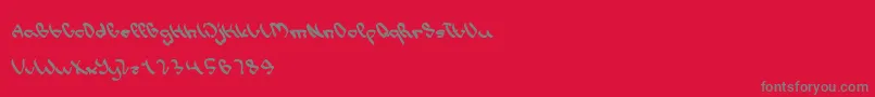 Fonte WriteALetter – fontes cinzas em um fundo vermelho