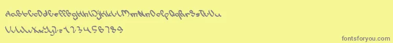 WriteALetter Font – Gray Fonts on Yellow Background