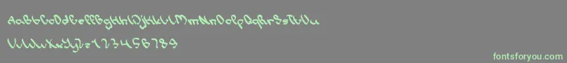 WriteALetter Font – Green Fonts on Gray Background