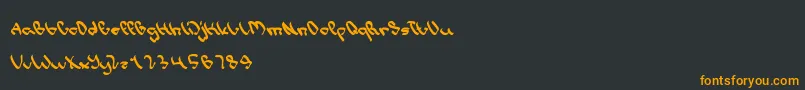 フォントWriteALetter – 黒い背景にオレンジの文字